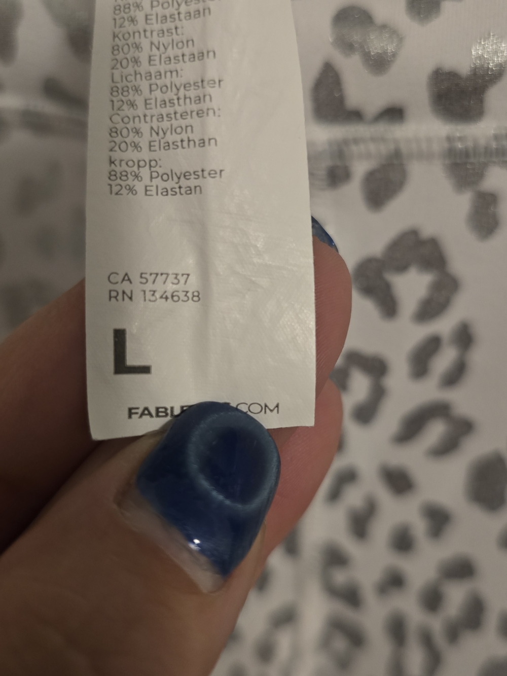 Fabletics White & Light Gray Leopard Print High-Waist Leggings - Picture 3 of 5